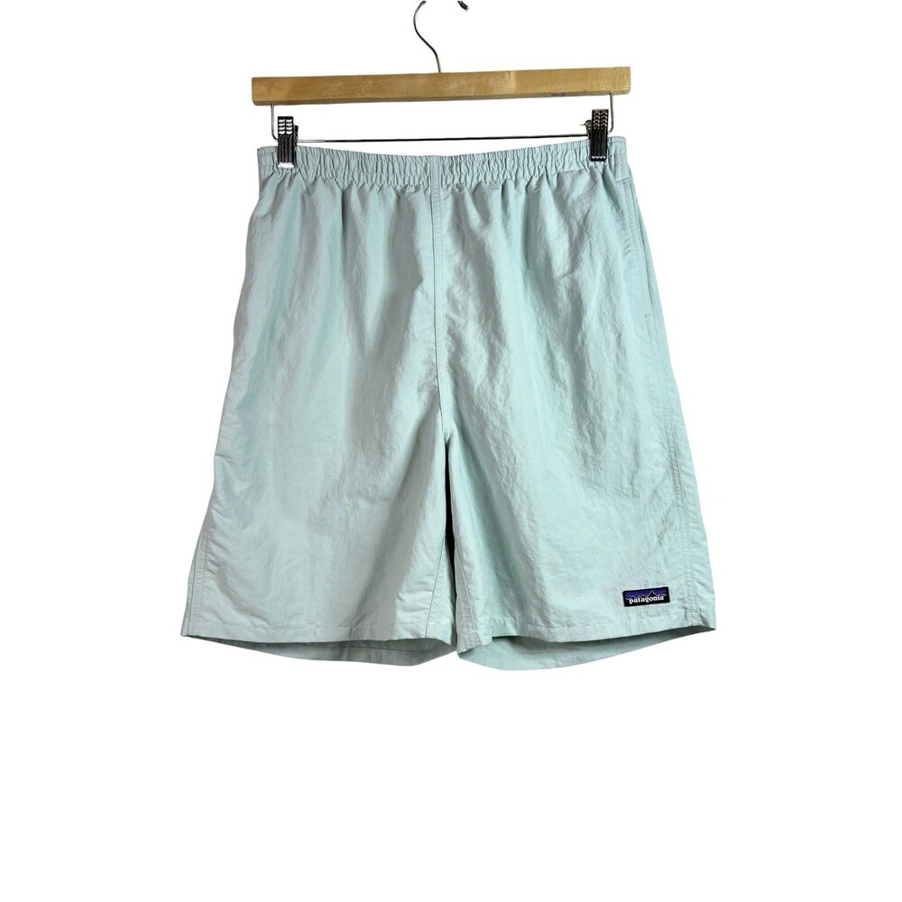 Patagonia Women’s Baggies Shorts Size Small Aqua Blue Pull On Outdoor Hiking 7”